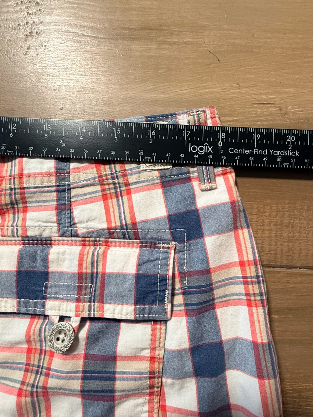 Levi’s California Plaid Cotton Stretch Shorts Red White Blue Casual Summer - Picture 10 of 11